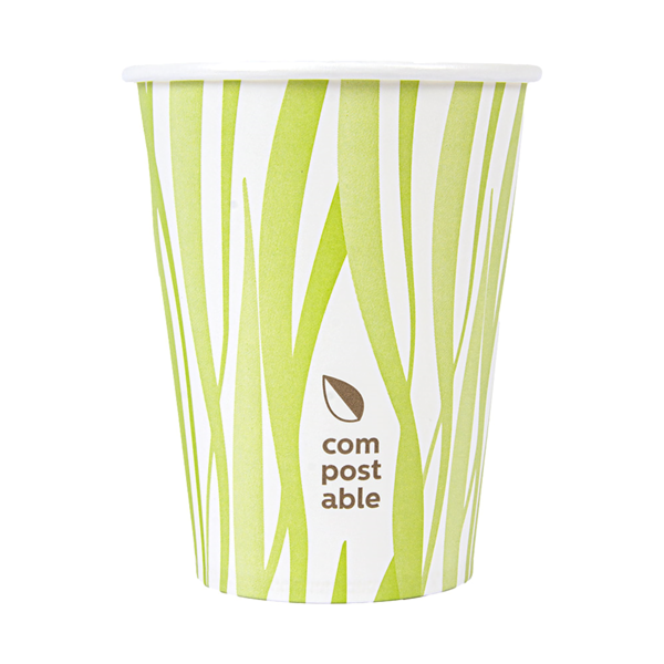 Garcia De Pou VASOS BEBIDAS FRIAS Y CALIENTES 1 PARED GRASS 'COMPOSTABLE' 360 ML 300 G/M2 Ø9/6x11 CM BLANCO CARTONCILLO (1000 UNID.)