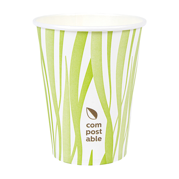 Garcia de pou VASOS BEBIDAS FRIAS Y CALIENTES 1 PARED GRASS 'COMPOSTABLE' 360 ML 300 G/M2 Ø9/6x11 CM BLANCO CARTONCILLO (1000 UNID.)