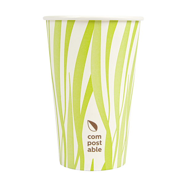Garcia De Pou VASOS BEBIDAS FRIAS Y CALIENTES 1 PARED GRASS 'COMPOSTABLE' 480 ML 300 G/M2 Ø9/6x13 2 CM BLANCO CARTONCILLO (1000 UNID.)