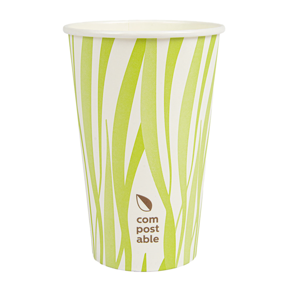 Garcia de pou VASOS BEBIDAS FRIAS Y CALIENTES 1 PARED GRASS 'COMPOSTABLE' 480 ML 300 G/M2 Ø9/6x13 2 CM BLANCO CARTONCILLO (1000 UNID.)