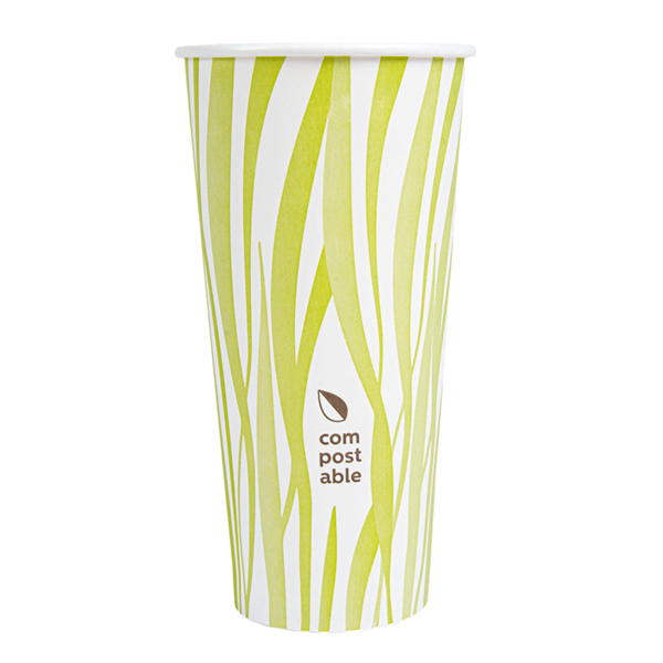 Garcia De Pou VASOS BEBIDAS FRIAS Y CALIENTES 1 PARED GRASS 'COMPOSTABLE' 660 ML 300 G/M2 Ø9/6x17 CM BLANCO CARTONCILLO (1000 UNID.)