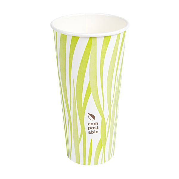 Garcia de pou VASOS BEBIDAS FRIAS Y CALIENTES 1 PARED GRASS 'COMPOSTABLE' 660 ML 300 G/M2 Ø9/6x17 CM BLANCO CARTONCILLO (1000 UNID.)