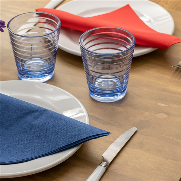 Garcia De Pou VASOS CON RELIEVE 280 ML Ø 8 5/6x9 5 CM AZUL POLICARBONATO (12 UNID.)