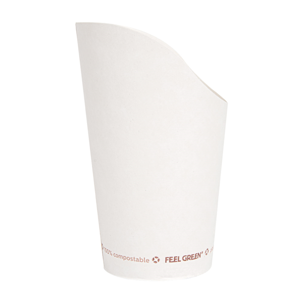 Garcia De Pou VASOS FRITAS ABIERTOS 'COMPOSTABLE' 16 OZ - 480 ML 242 G/M2 Ø8 5x13 5 CM BLANCO CARTONCILLO (1000 UNID.)