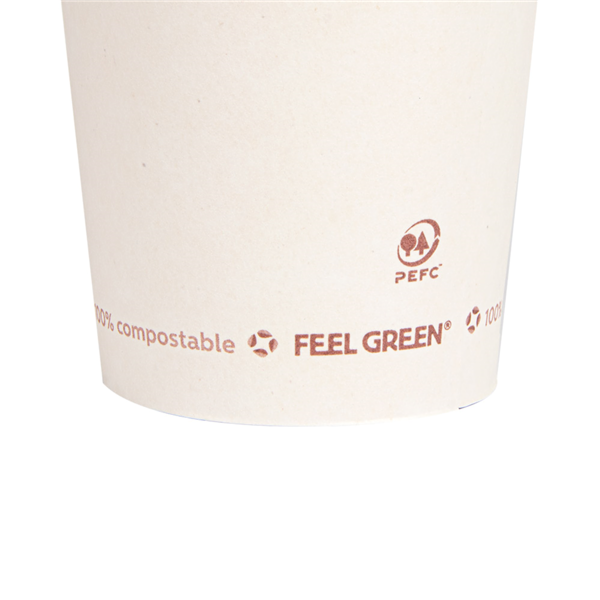 Garcia De Pou VASOS FRITAS ABIERTOS 'COMPOSTABLE' 16 OZ - 480 ML 242 G/M2 Ø8 5x13 5 CM BLANCO CARTONCILLO (1000 UNID.)