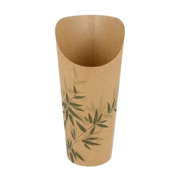 Garcia de pou VASOS FRITAS ABIERTOS 'FEEL GREEN' 22 OZ - 660 ML 200 + 25PE G/M2 Ø8 5x18 CM MARRÓN CARTONCILLO (50 UNID.)