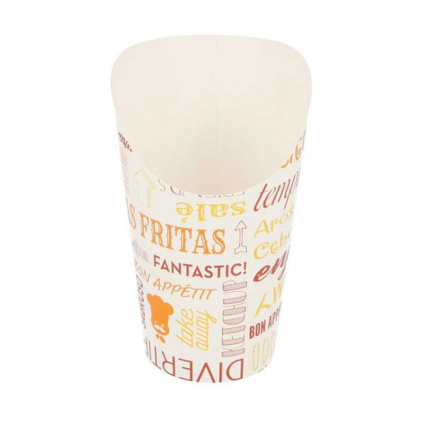 Garcia de pou VASOS FRITAS ABIERTOS 'PAROLE' 16 OZ - 480 ML 220 + 18PE G/M2 Ø8 5x13 5 CM BLANCO CARTONCILLO (50 UNID.)