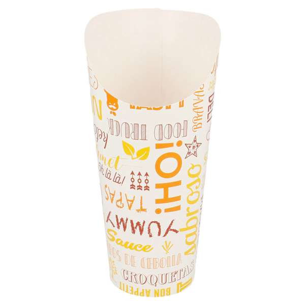 Garcia De Pou VASOS FRITAS ABIERTOS 'PAROLE' 22 OZ - 660 ML 220 + 18PE G/M2 Ø8 5x18 CM BLANCO CARTONCILLO (50 UNID.)