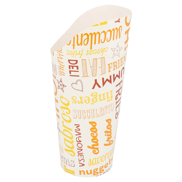 Garcia De Pou VASOS FRITAS ABIERTOS 'PAROLE' 22 OZ - 660 ML 220 + 18PE G/M2 Ø8 5x18 CM BLANCO CARTONCILLO (50 UNID.)