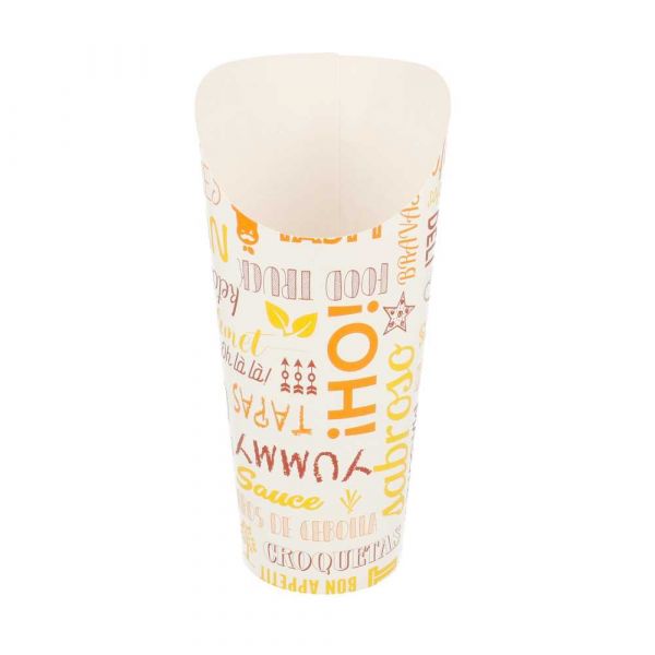 Garcia de pou VASOS FRITAS ABIERTOS 'PAROLE' 22 OZ - 660 ML 220 + 18PE G/M2 Ø8 5x18 CM BLANCO CARTONCILLO (50 UNID.)