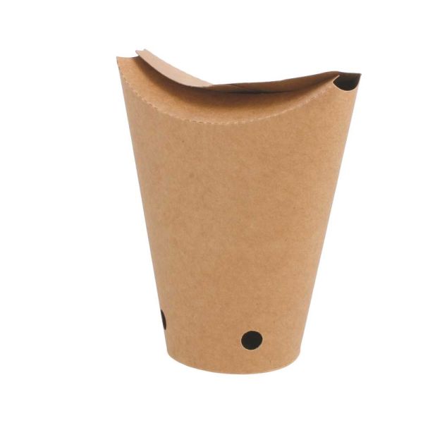 Garcia de pou VASOS FRITAS CON CIERRE 12 OZ - 360 ML 200 + 25PE G/M2 6 7x12 5 CM MARRÓN CARTONCILLO (2500 UNID.)