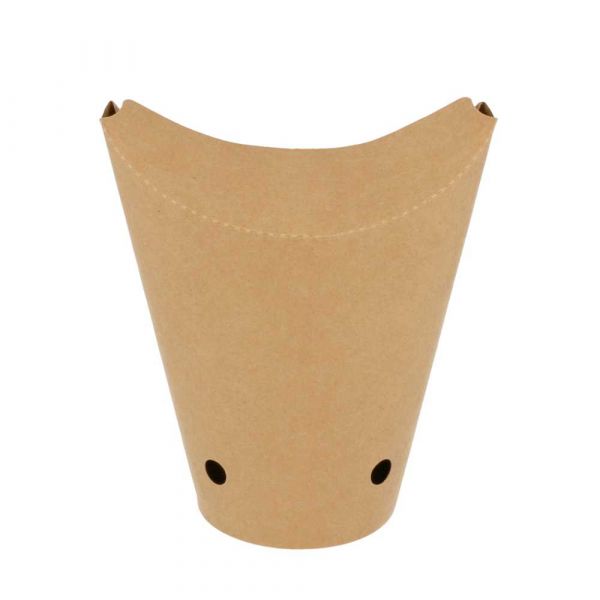 Garcia de pou VASOS FRITAS CON CIERRE 16OZ - 480 ML 200 + 25PE G/M2 8 5x14 CM MARRÓN CARTONCILLO (50 UNID.)