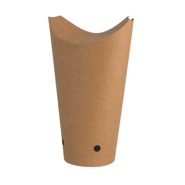 Garcia de pou VASOS FRITAS CON CIERRE 22 OZ - 660 ML 200 + 25PE G/M2 8 5x18 CM MARRÓN CARTONCILLO (1000 UNID.)