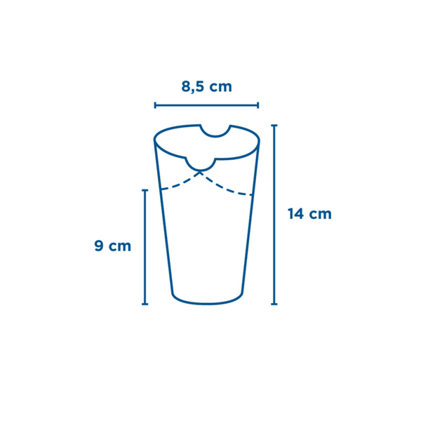 Garcia De Pou VASOS FRITAS CON CIERRE 'COMPOSTABLE' 16 OZ - 480 ML 242 G/M2 8 5x14 CM BLANCO CARTONCILLO (1000 UNID.)