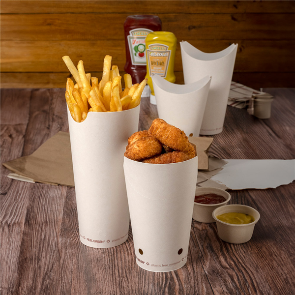 Garcia De Pou VASOS FRITAS CON CIERRE 'COMPOSTABLE' 16 OZ - 480 ML 242 G/M2 8 5x14 CM BLANCO CARTONCILLO (1000 UNID.)