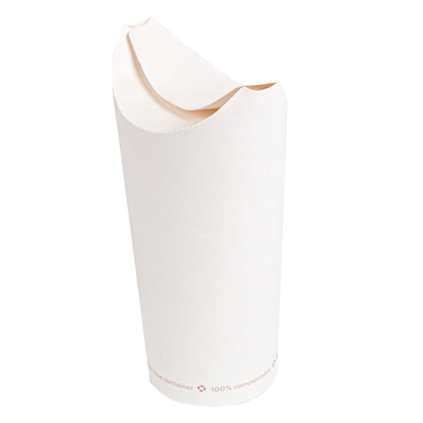 Garcia de pou VASOS FRITAS CON CIERRE 'COMPOSTABLE' 22 OZ - 660 ML 242 G/M2 8 5x18 CM BLANCO CARTONCILLO (1000 UNID.)