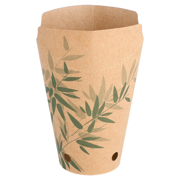 Garcia De Pou VASOS FRITAS CON CIERRE 'FEEL GREEN' 12 OZ - 360 ML 200 + 25PE G/M2 6 7x12 5 CM MARRÓN CARTONCILLO (100 UNID.)