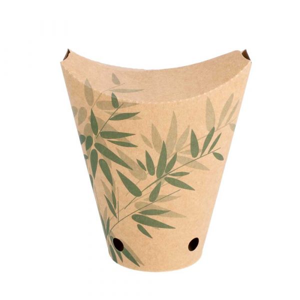 Garcia de pou VASOS FRITAS CON CIERRE 'FEEL GREEN' 12 OZ - 360 ML 200 + 25PE G/M2 6 7x12 5 CM MARRÓN CARTONCILLO (100 UNID.)