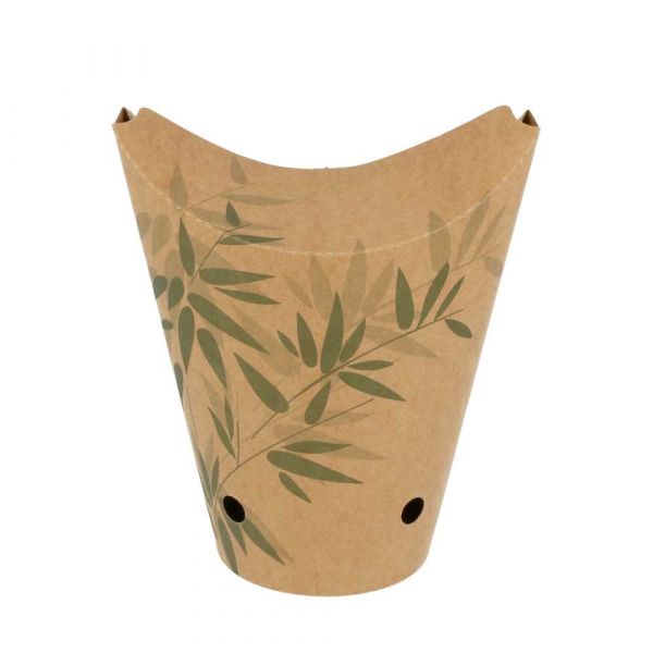 Garcia de pou VASOS FRITAS CON CIERRE 'FEEL GREEN' 16 OZ - 480 ML 200 + 25PE G/M2 8 5x14 CM MARRÓN CARTONCILLO (50 UNID.)