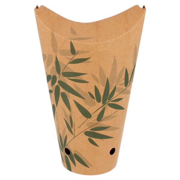 Garcia De Pou VASOS FRITAS CON CIERRE 'FEEL GREEN' 22 OZ - 660 ML 200 + 25PE G/M2 8 5x18 CM MARRÓN CARTONCILLO (50 UNID.)