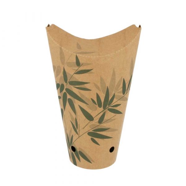 Garcia de pou VASOS FRITAS CON CIERRE 'FEEL GREEN' 22 OZ - 660 ML 200 + 25PE G/M2 8 5x18 CM MARRÓN CARTONCILLO (50 UNID.)