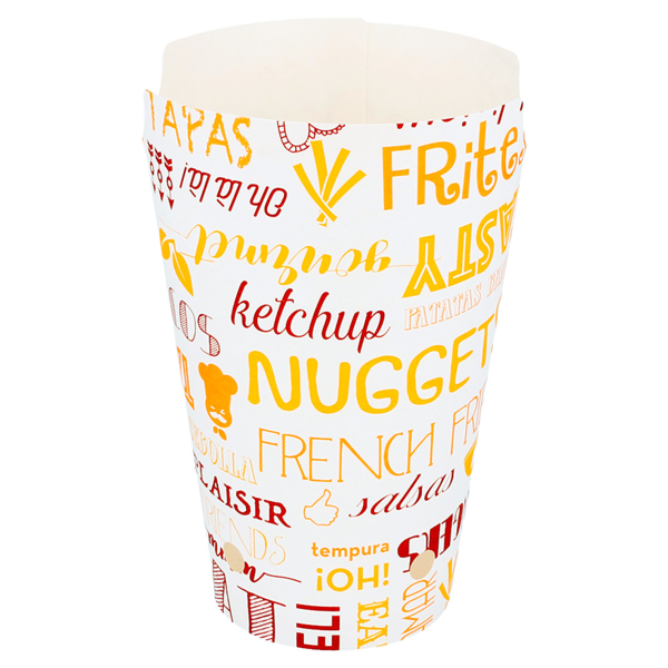 Garcia De Pou VASOS FRITAS CON CIERRE 'PAROLE' 16 OZ - 480 ML 220 + 18PE G/M2 8 5x14 CM BLANCO CARTONCILLO (50 UNID.)