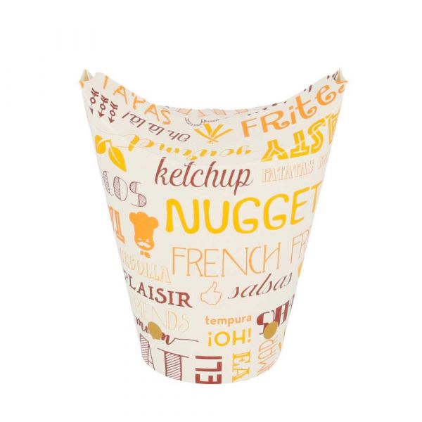 Garcia de pou VASOS FRITAS CON CIERRE 'PAROLE' 16 OZ - 480 ML 220 + 18PE G/M2 8 5x14 CM BLANCO CARTONCILLO (50 UNID.)