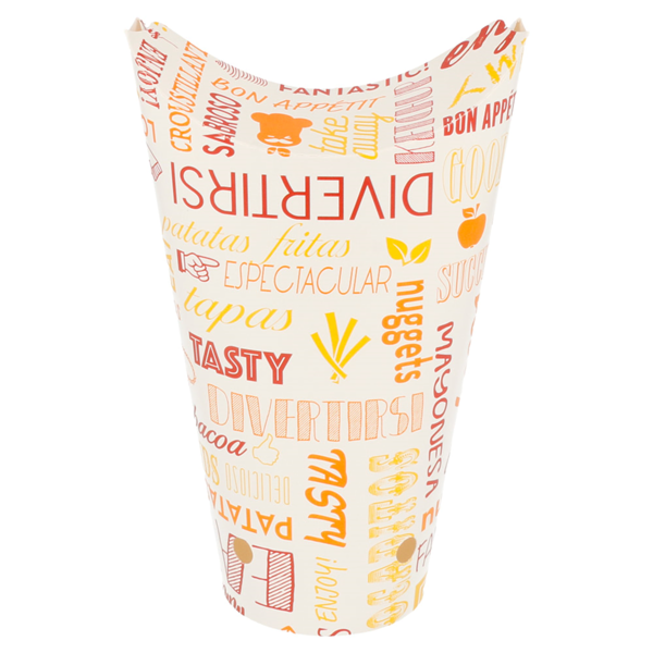 Garcia De Pou VASOS FRITAS CON CIERRE 'PAROLE' 22 OZ - 660 ML 220 + 18PE G/M2 8 5x18 CM BLANCO CARTONCILLO (50 UNID.)