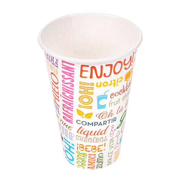 Garcia De Pou VASOS 'PAROLE' 12 OZ - 360 ML 265 + 18 PE G/M2 Ø8/5x12 CM BLANCO CARTONCILLO (2000 UNID.)