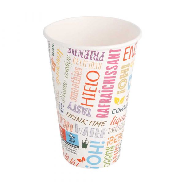 Garcia de pou VASOS 'PAROLE' 12 OZ - 360 ML 265 + 18 PE G/M2 Ø8/5x12 CM BLANCO CARTONCILLO (2000 UNID.)