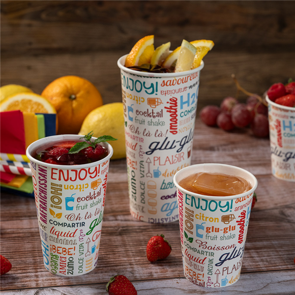 Garcia De Pou VASOS 'PAROLE' 16 OZ - 480 ML 280 + 18 PE G/M2 Ø9/6x12 6 CM BLANCO CARTONCILLO (1000 UNID.)