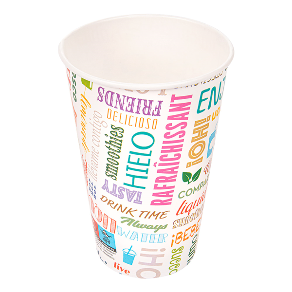 Garcia de pou VASOS 'PAROLE' 16 OZ - 480 ML 280 + 18 PE G/M2 Ø9/6x12 6 CM BLANCO CARTONCILLO (1000 UNID.)