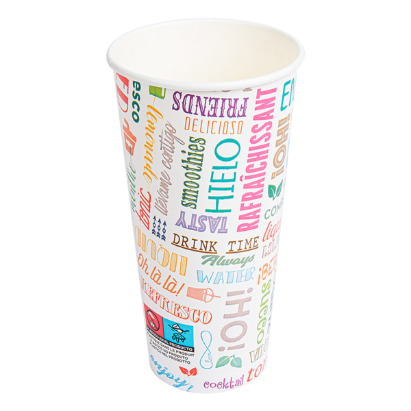Garcia De Pou VASOS 'PAROLE' 22 OZ - 660 ML 280 + 18 PE G/M2 Ø9/6x17 CM BLANCO CARTONCILLO (1000 UNID.)