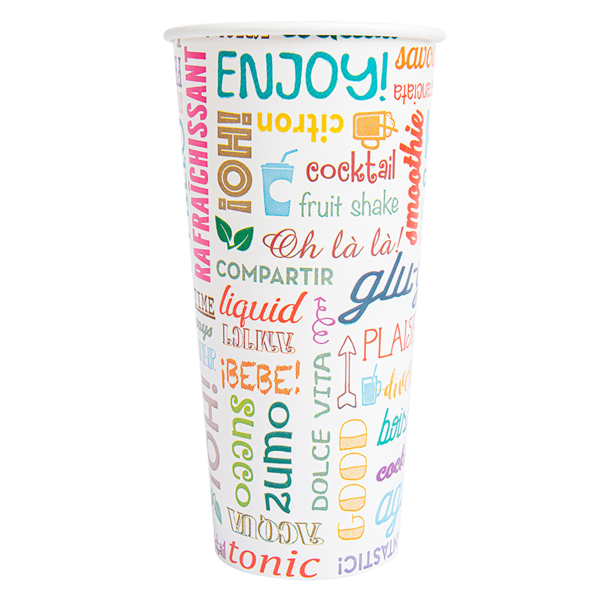 Garcia De Pou VASOS 'PAROLE' 22 OZ - 660 ML 280 + 18 PE G/M2 Ø9/6x17 CM BLANCO CARTONCILLO (1000 UNID.)