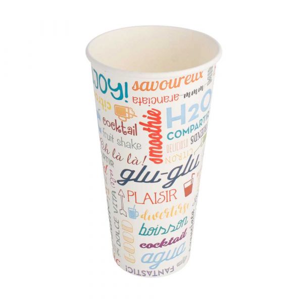 Garcia de pou VASOS 'PAROLE' 22 OZ - 660 ML 280 + 18 PE G/M2 Ø9/6x17 CM BLANCO CARTONCILLO (1000 UNID.)