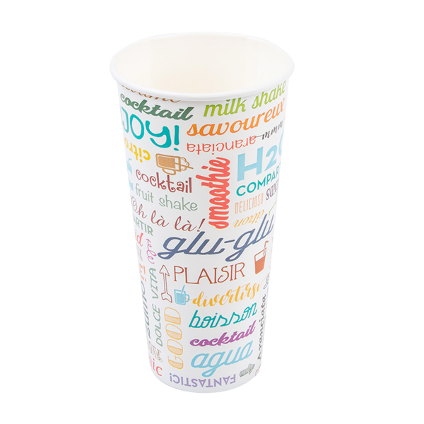 Garcia de pou VASOS 'PAROLE' 22 OZ - 660 ML 280 + 18 PE G/M2 Ø9x17 CM BLANCO CARTONCILLO (1000 UNID.)