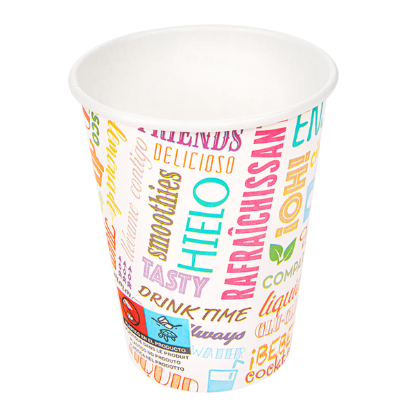 Garcia De Pou VASOS 'PAROLE' 9 OZ - 270 ML 265 + 18 PE G/M2 Ø7 8/5 2x9 5 CM BLANCO CARTONCILLO (2500 UNID.)