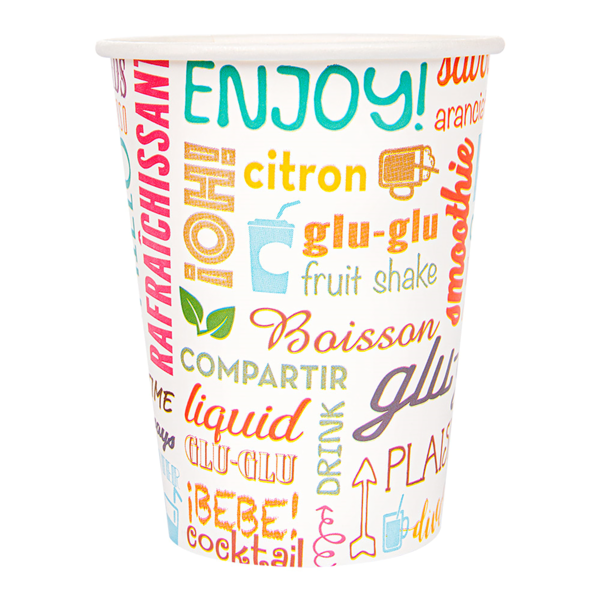 Garcia De Pou VASOS 'PAROLE' 9 OZ - 270 ML 265 + 18 PE G/M2 Ø7 8/5 2x9 5 CM BLANCO CARTONCILLO (2500 UNID.)