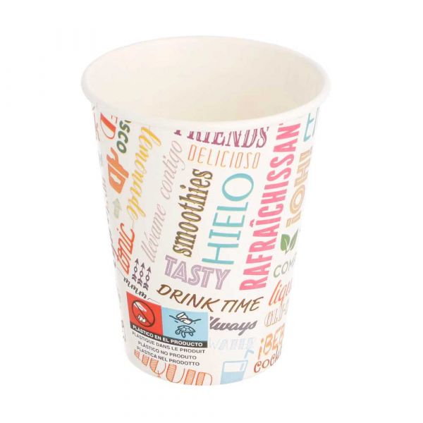 Garcia de pou VASOS 'PAROLE' 9 OZ - 270 ML 265 + 18 PE G/M2 Ø7 8/5 2x9 5 CM BLANCO CARTONCILLO (2500 UNID.)