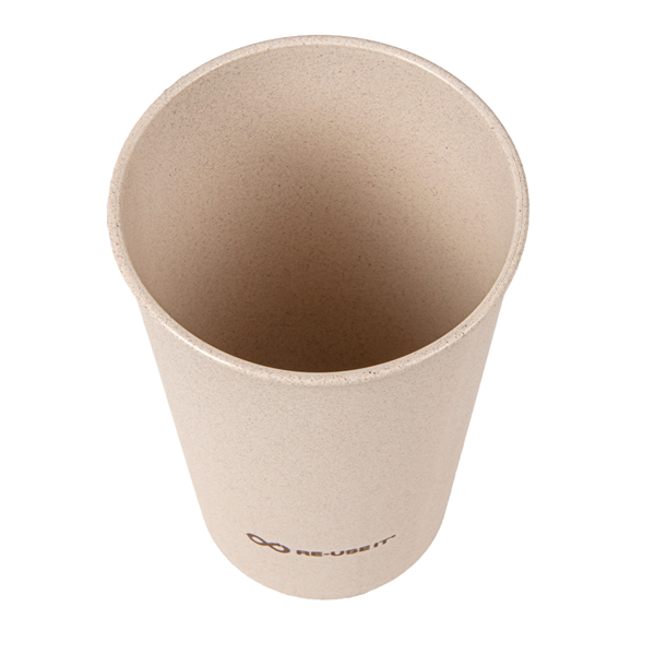 Garcia De Pou VASOS REUTILIZABLES 400 ML Ø7 6/5 3x13 6 CM NATURAL RICE HUSK BIOCOMPOSITE (500 UNID.)