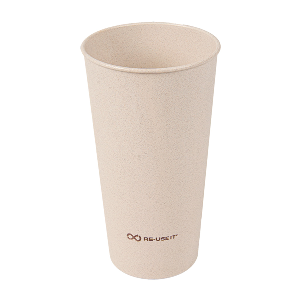 Garcia de pou VASOS REUTILIZABLES 400 ML Ø7 6/5 3x13 6 CM NATURAL RICE HUSK BIOCOMPOSITE (500 UNID.)