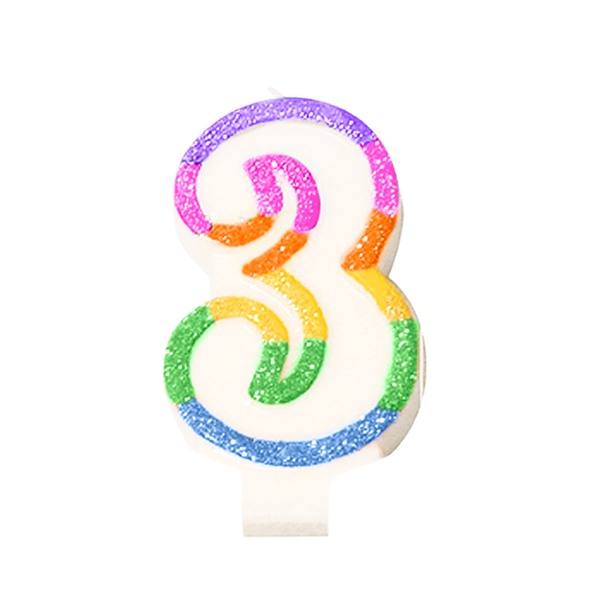 Garcia de pou VELAS CUMPLEAÑOS N.3 9 CM BLANCO CERA (24 UNID.)