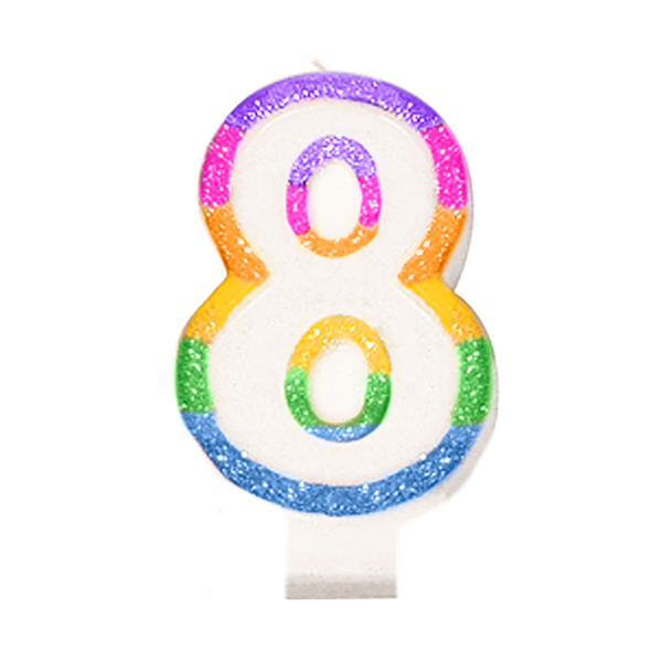 Garcia de pou VELAS CUMPLEAÑOS N.8 9 CM BLANCO CERA (24 UNID.)