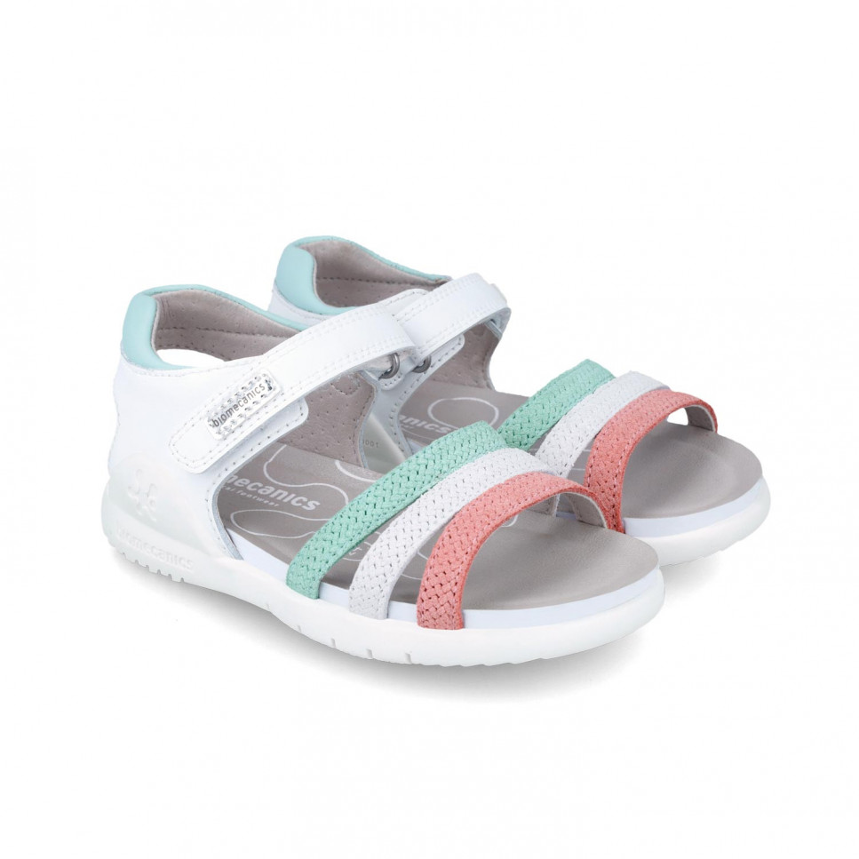 Garvalin Sandalias blancas multicolor de niña 242242-B