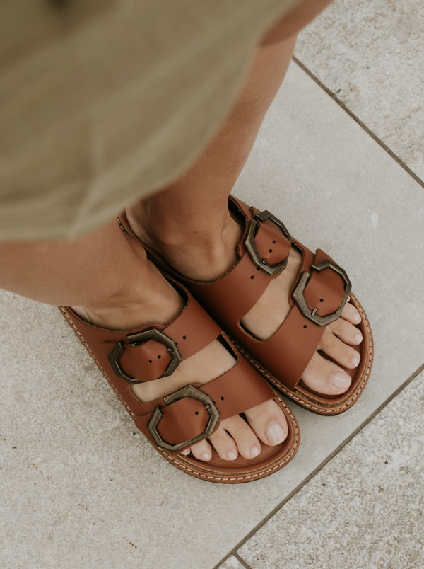 Genuins GALIA LEATHER DRESS CAMEL