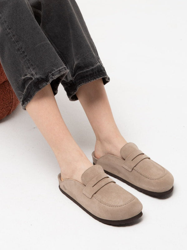 Genuins LOIS VELOUR LEATHER TAUPE
