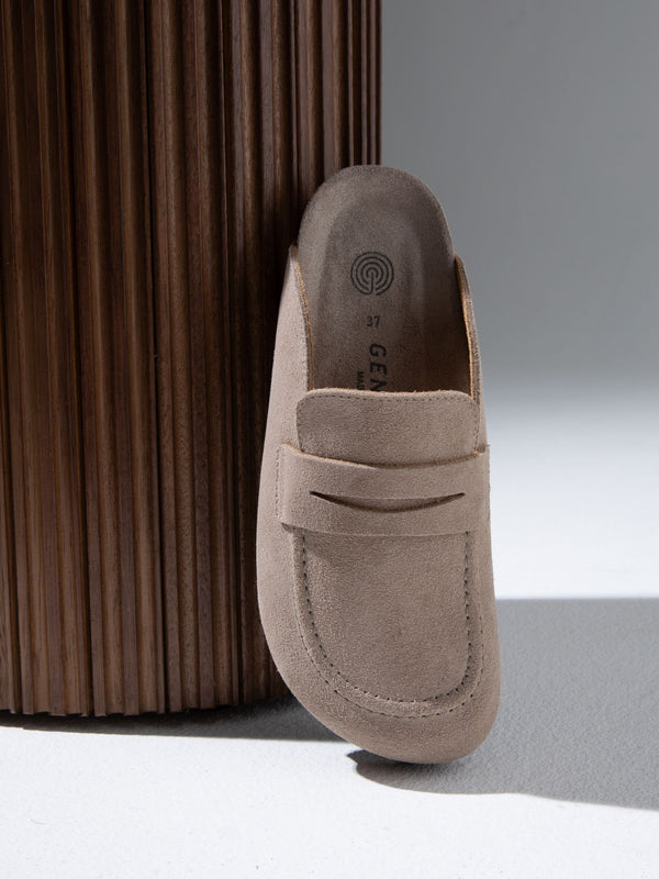 Genuins LOIS VELOUR LEATHER TAUPE