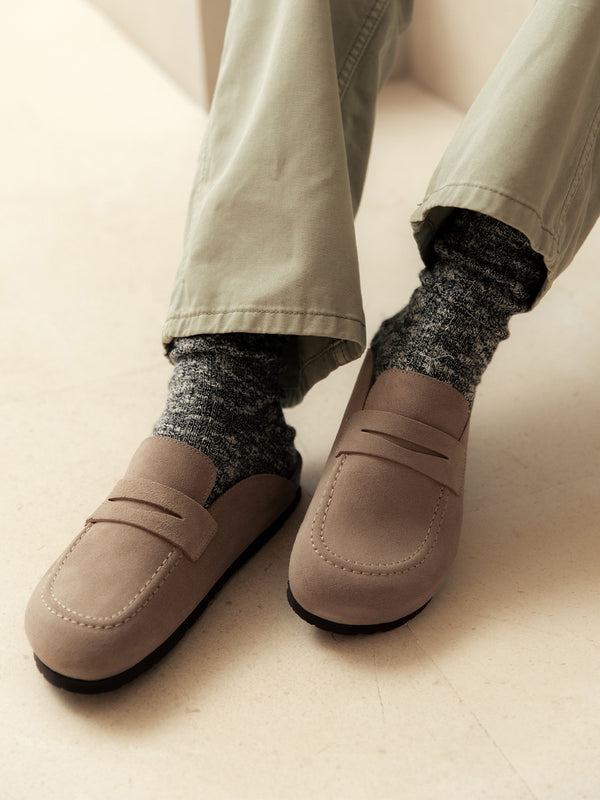 Genuins LOIS VELOUR LEATHER TAUPE