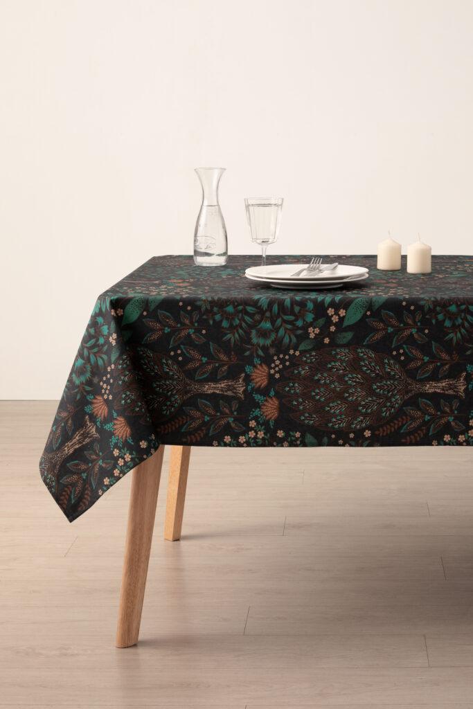 Girones Mantel Antimanchas Kidston BLACK THORN