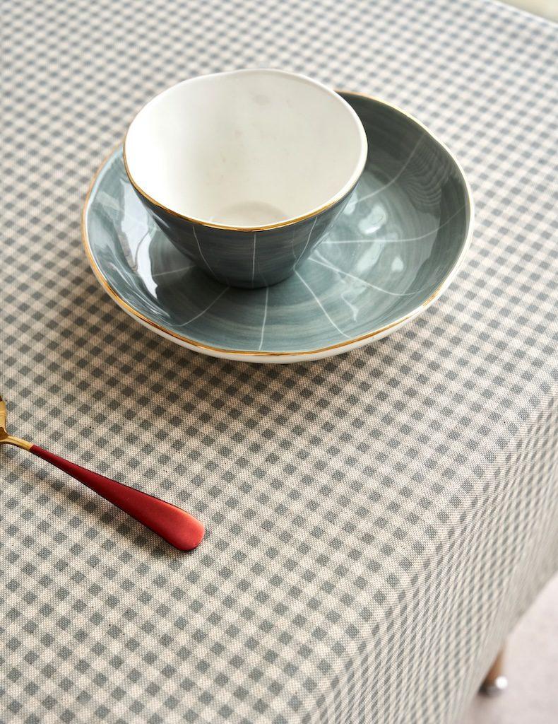 Girones Mantel Antimanchas Vintage GINGHAM Gris